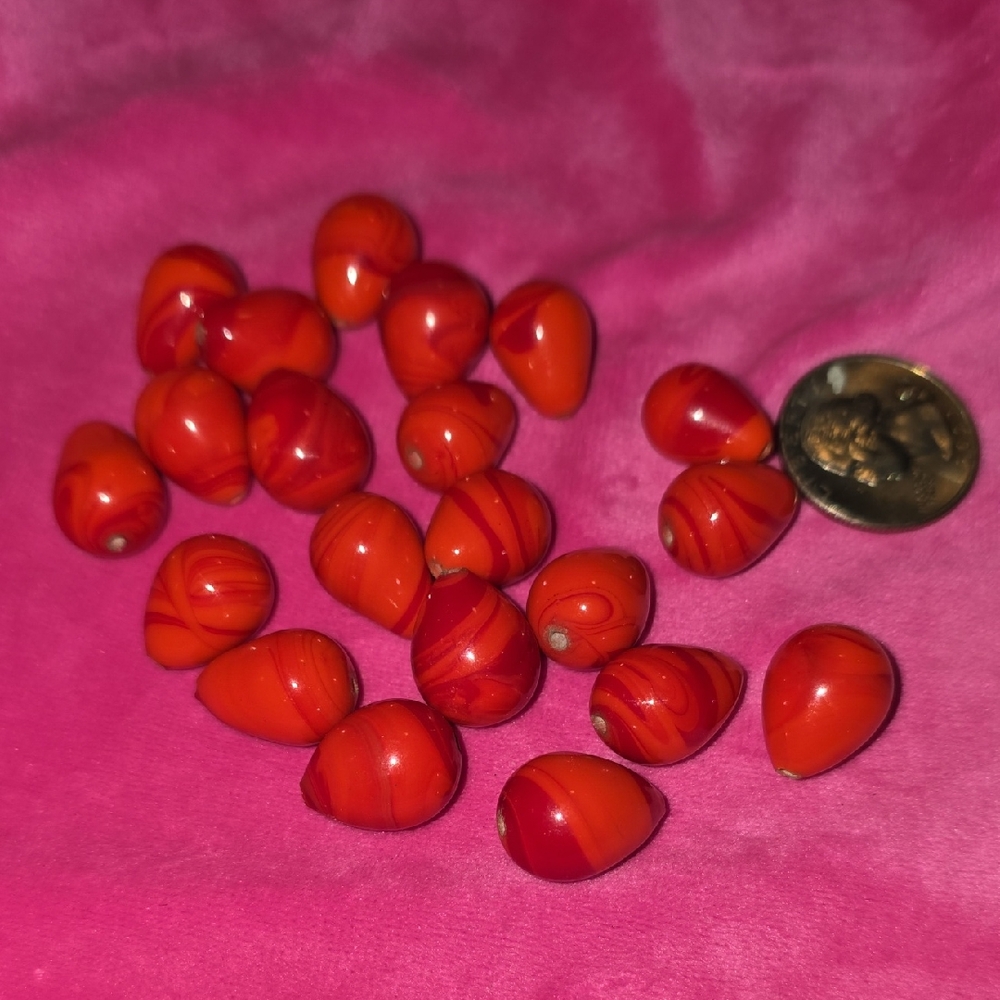 Vibrant Red Glass Beads